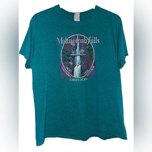 Gildan Teal Multnomah Falls Graphic Tee